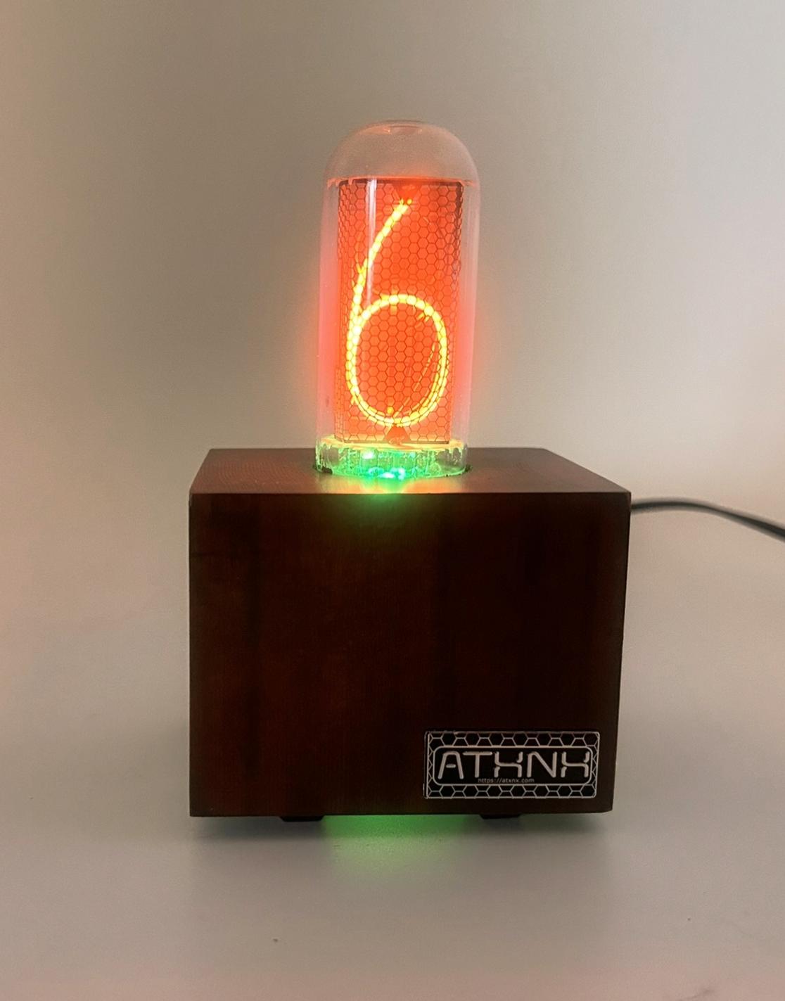 Cedar Single Nixie Tube Clock (Large) - Vintage Retro Table Clock - Gift - Graduation - Wedding - Nixie