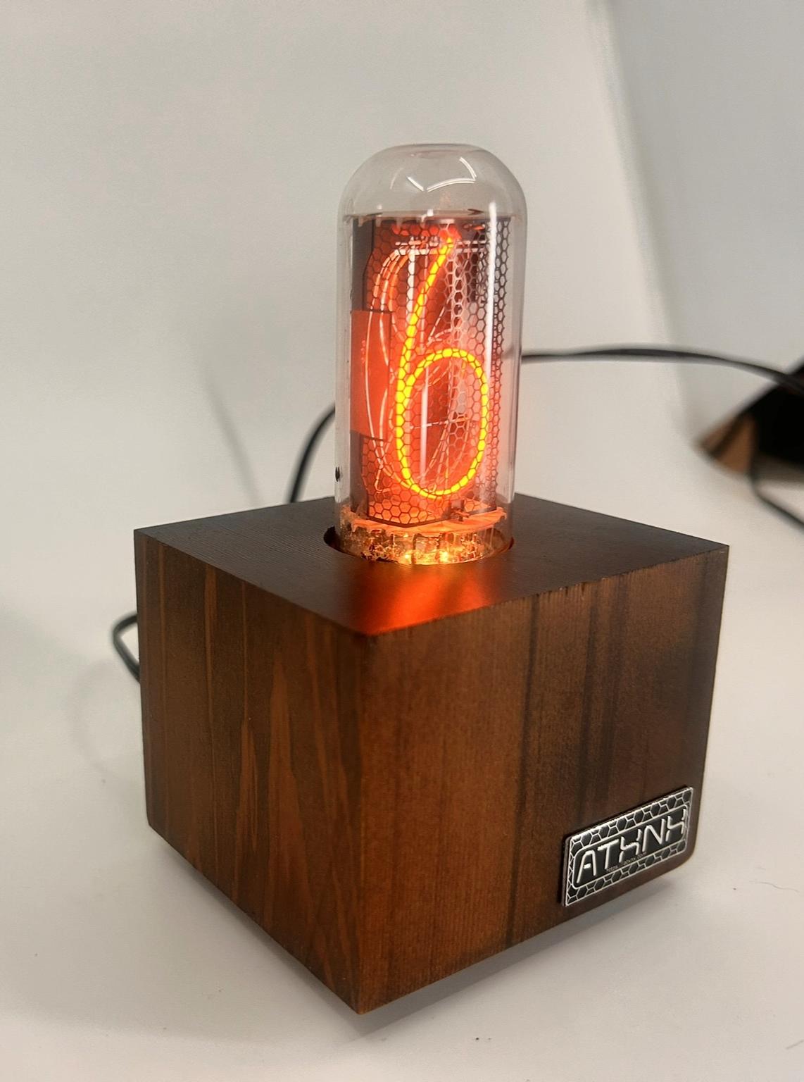 Cedar Single Nixie Tube Clock (Large) - Vintage Retro Table Clock - Gift - Graduation - Wedding - Nixie