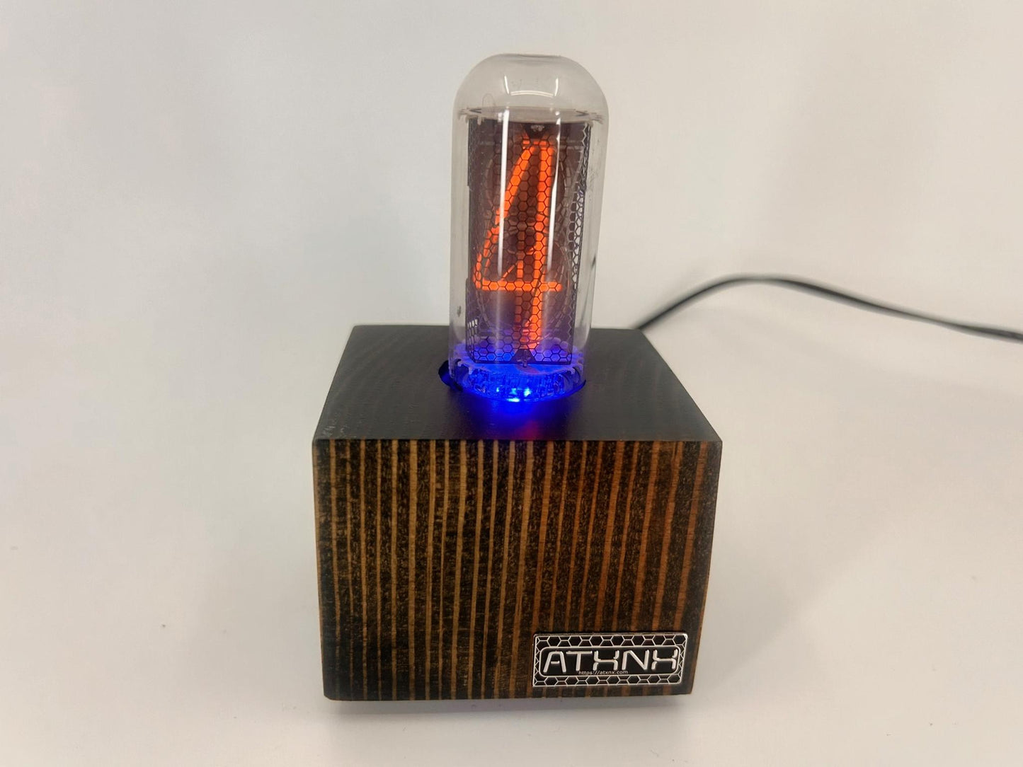 Pine Single Nixie Tube Clock (Large) - Vintage Retro Table Clock - Gift - Graduation - Wedding - Nixie