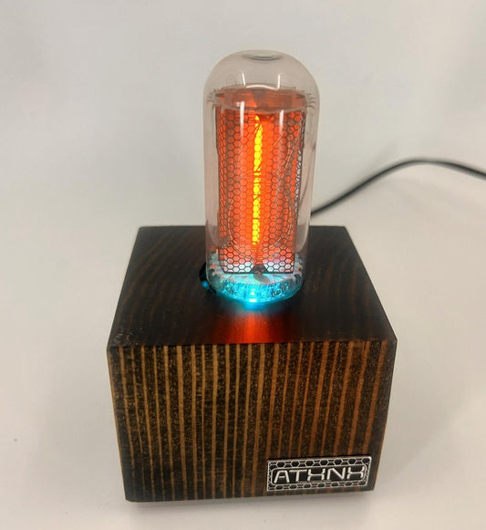 Pine Single Nixie Tube Clock (Large) - Vintage Retro Table Clock - Gift - Graduation - Wedding - Nixie