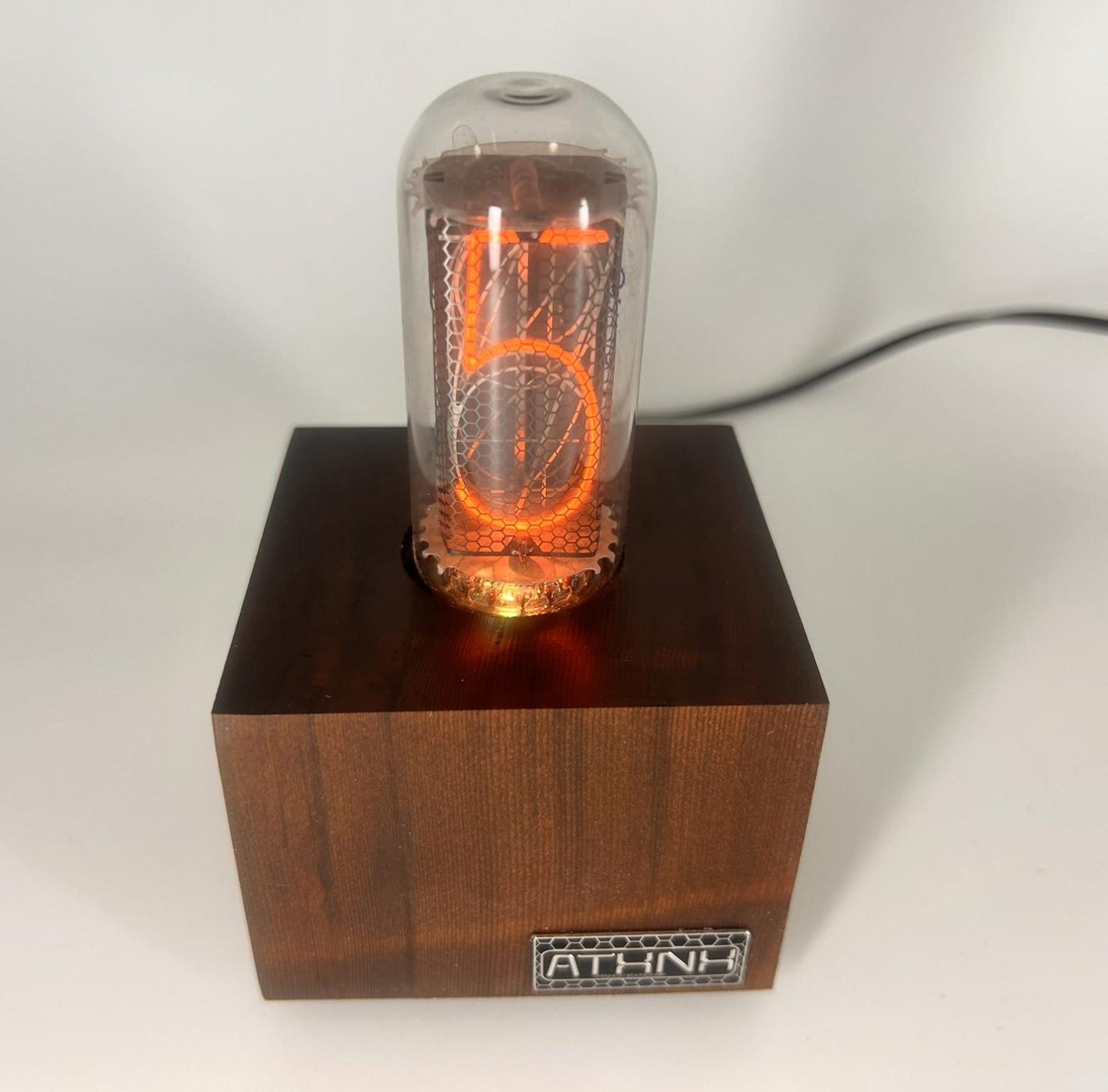 Cedar Single Nixie Tube Clock (Large) - Vintage Retro Table Clock - Gift - Graduation - Wedding - Nixie