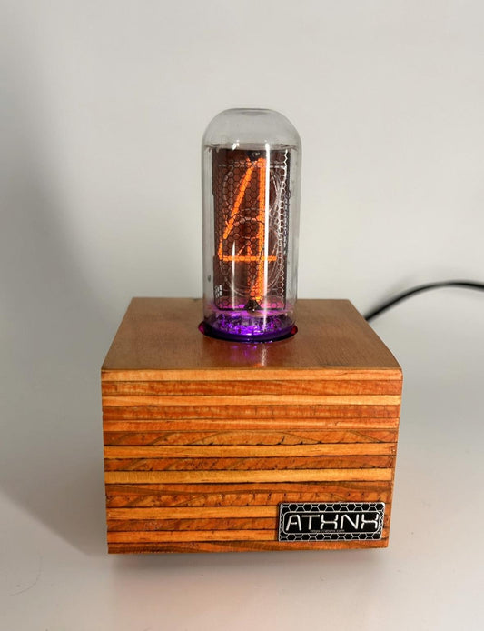 Birch Plywood Single Nixie Tube Clock (Large) - Vintage Retro Table Clock - Gift - Graduation - Wedding - Nixie