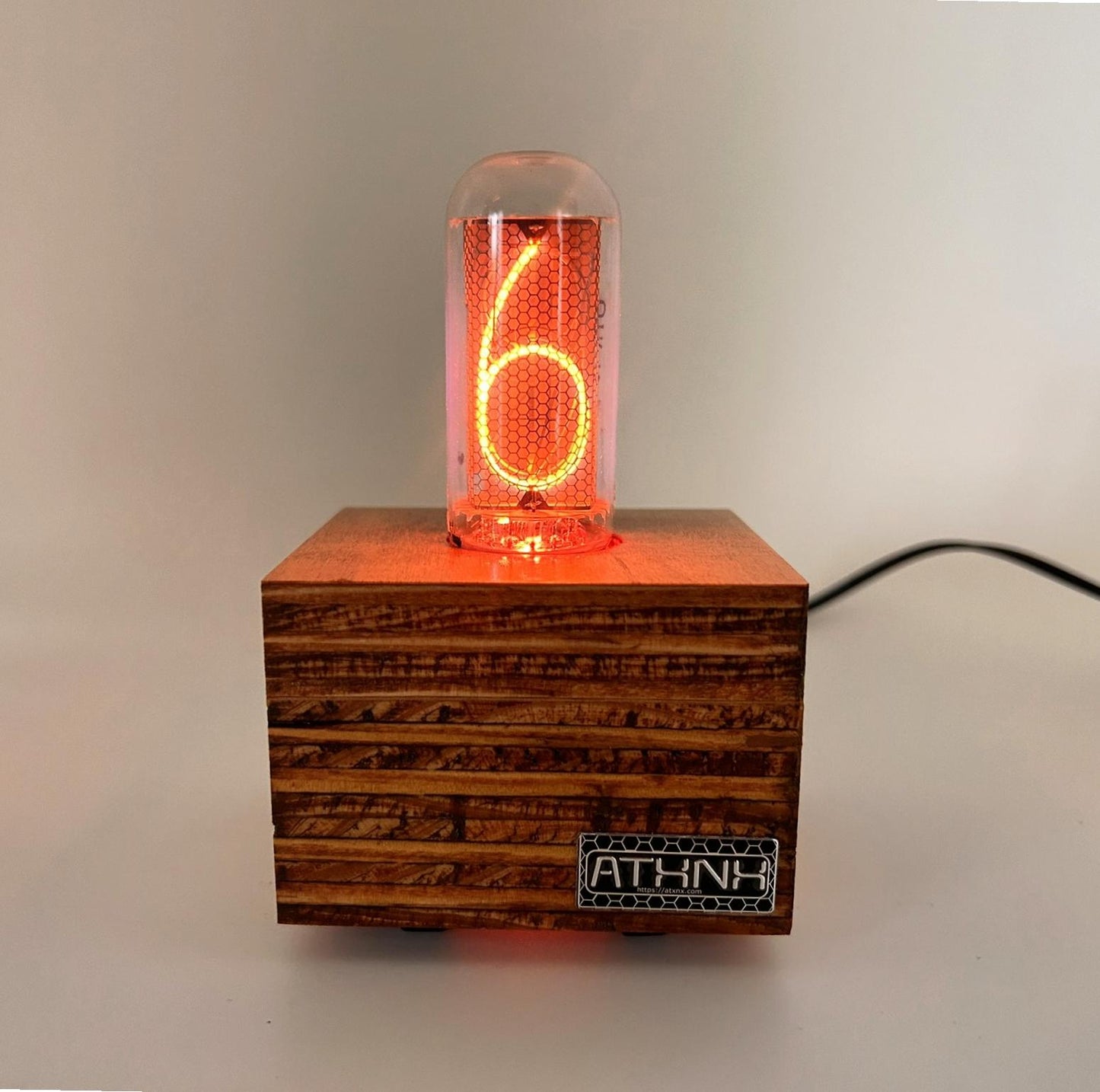 Birch Plywood Single Nixie Tube Clock (Large) - Vintage Retro Table Clock - Gift - Graduation - Wedding - Nixie