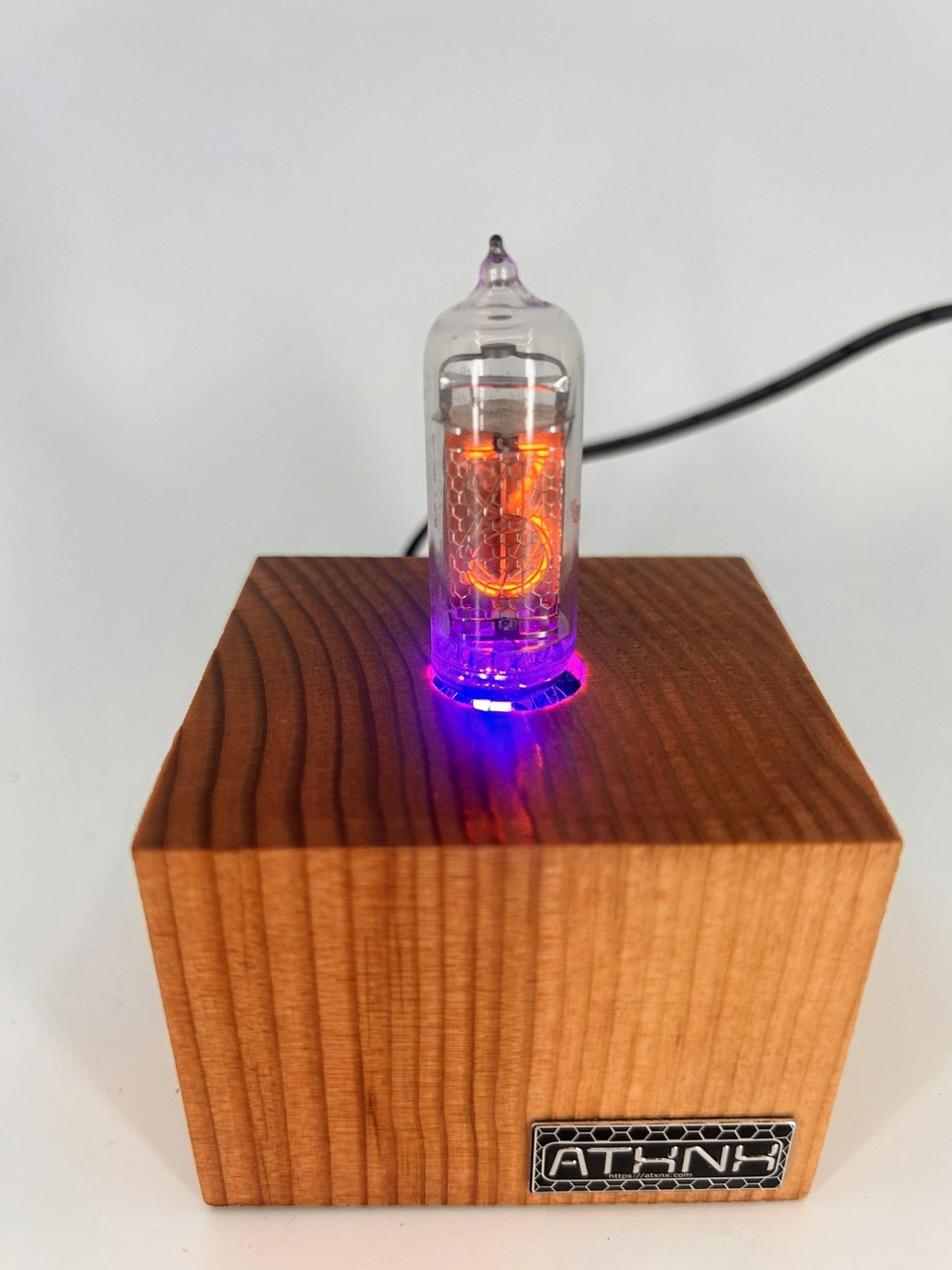 Pine Single Nixie Tube Clock (Medium) - Vintage Retro Table Clock - Gift - Graduation - Wedding - Nixie